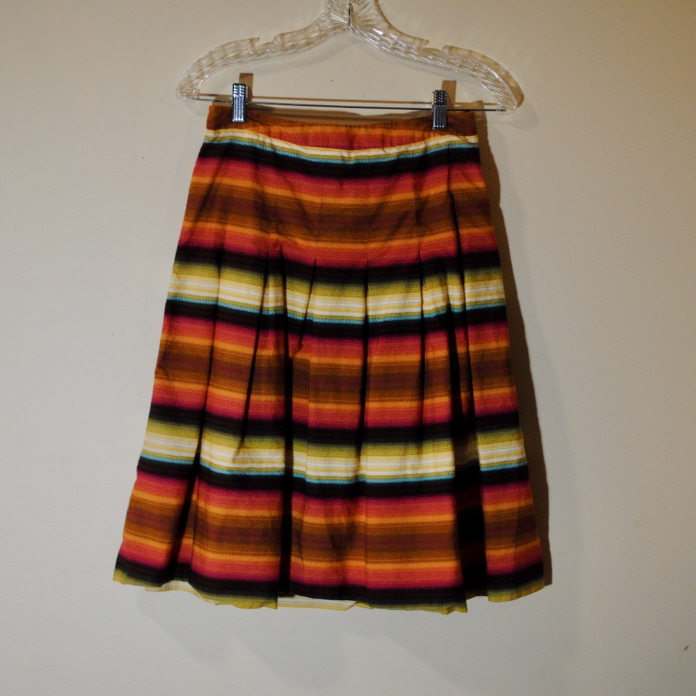 Talbots Southwestern Stripe Pleated Skirt - Size 4